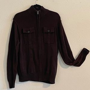 CARDIGAN MENS BROWN FULL ZIP